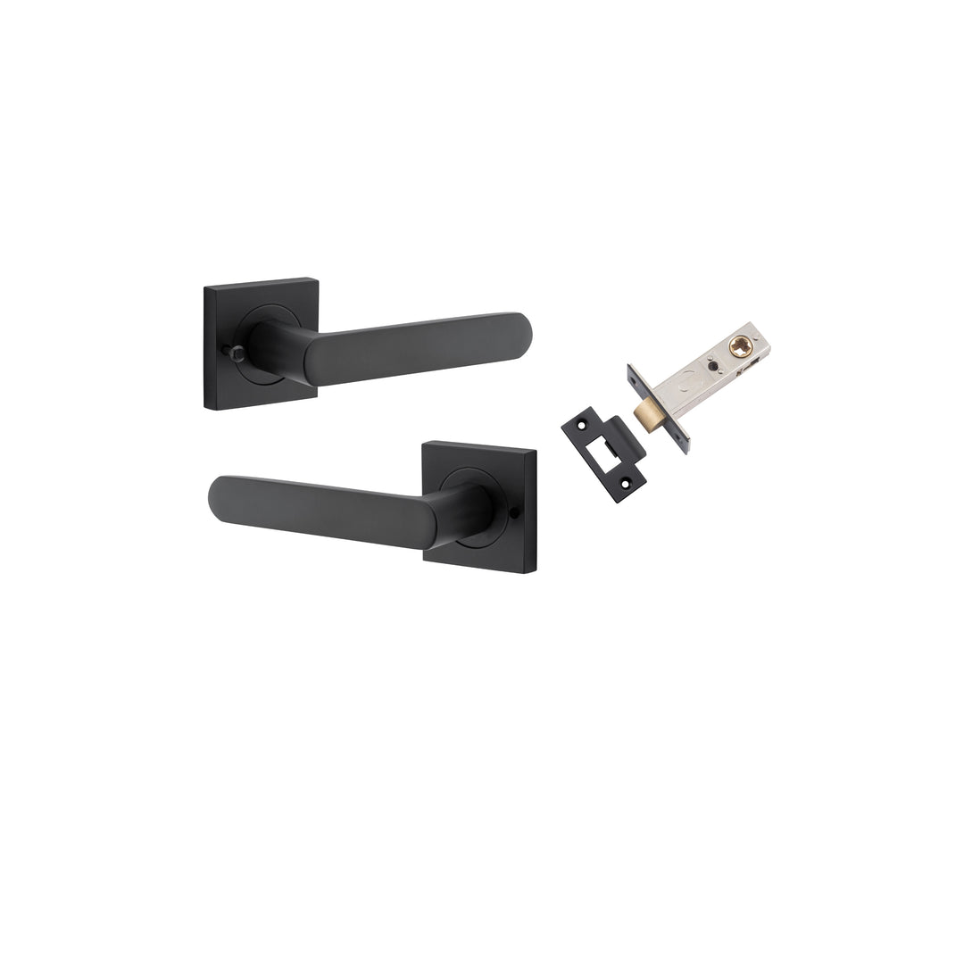 Osaka Lever - Square Rose (Inbuilt Privacy) Matt Black