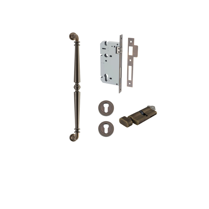 Sarlat Pull Handle - 450mm Entrance Kit with Separate High Security Lock Signature Brass