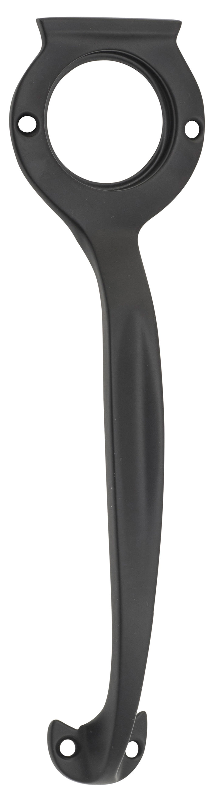 Pull Handle Cylinder Hole Matt Black H185xW50xP28mm