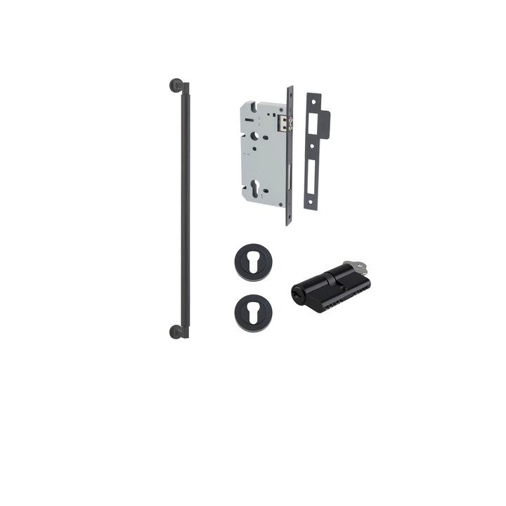Brunswick Pull Handle - 600mm Entrance Kit with Separate High Security Lock Matt Black