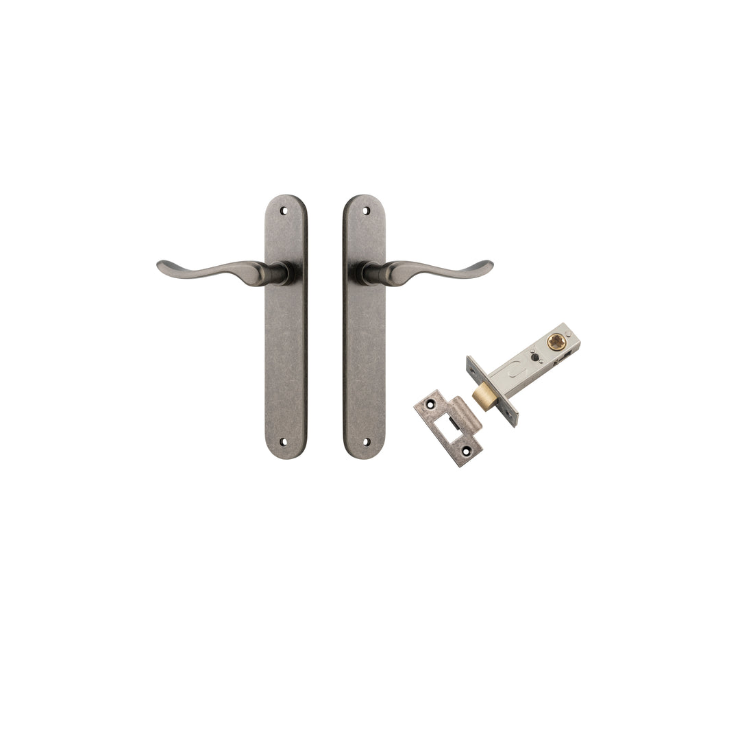 Stirling Lever - Oval Backplate Passage Kit Distressed Nickel