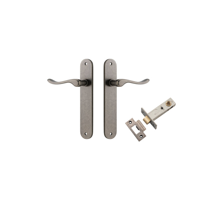 Stirling Lever - Oval Backplate Passage Kit Distressed Nickel