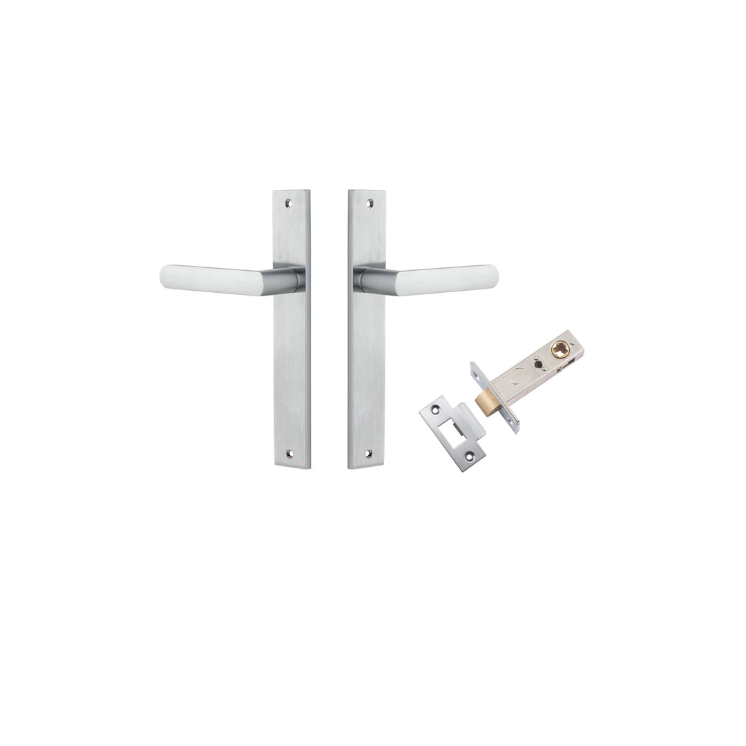 Osaka Lever - Rectangular Backplate Passage Kit Brushed Chrome