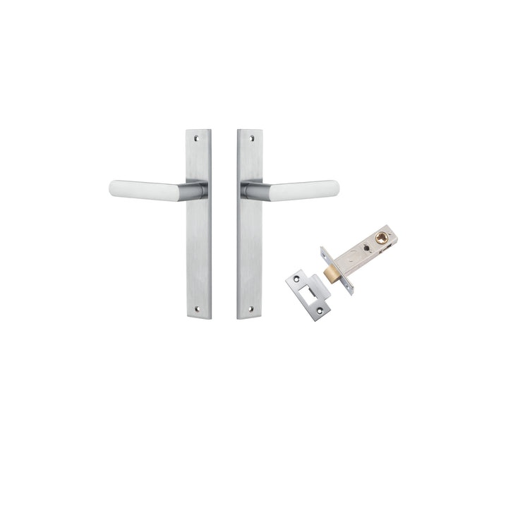 Osaka Lever - Rectangular Backplate Passage Kit Brushed Chrome