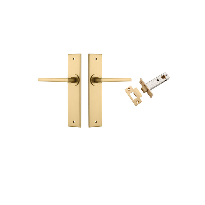 Baltimore Lever - Chamfered Backplate Passage Kit Brushed Brass