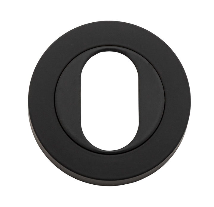 Oval Escutcheon -  Round Matt Black