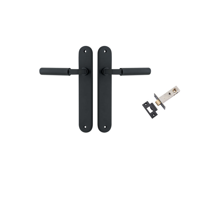 Brunswick Lever - Oval Backplate Passage Kit Matt Black