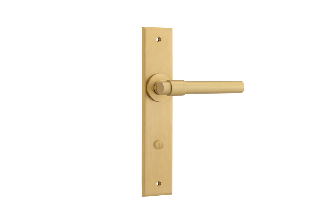 Helsinki Lever - Chamfered Backplate Brushed Brass