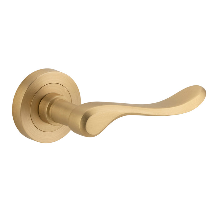 Stirling Lever - Round Rose Brushed Brass