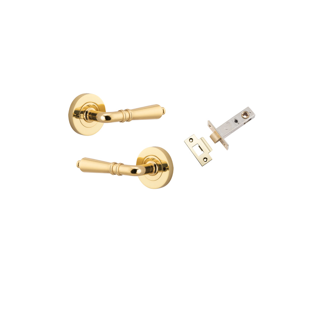 Sarlat Lever - Round Rose (Inbuilt Privacy) Polished Brass
