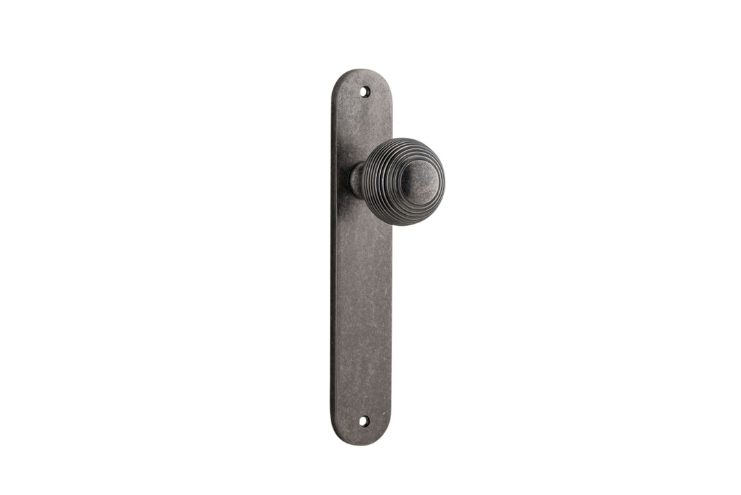 Guildford Knob - Oval Backplate Distressed Nickel