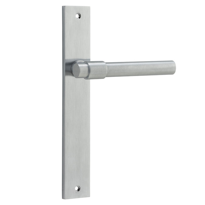Helsinki Lever - Rectangular Backplate Brushed Chrome