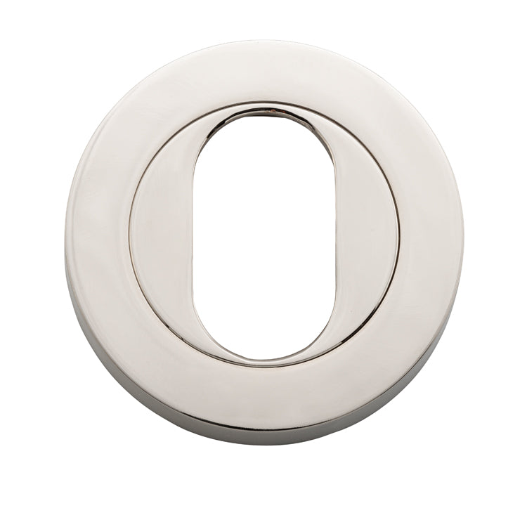 Oval Escutcheon -  Round Polished Nickel