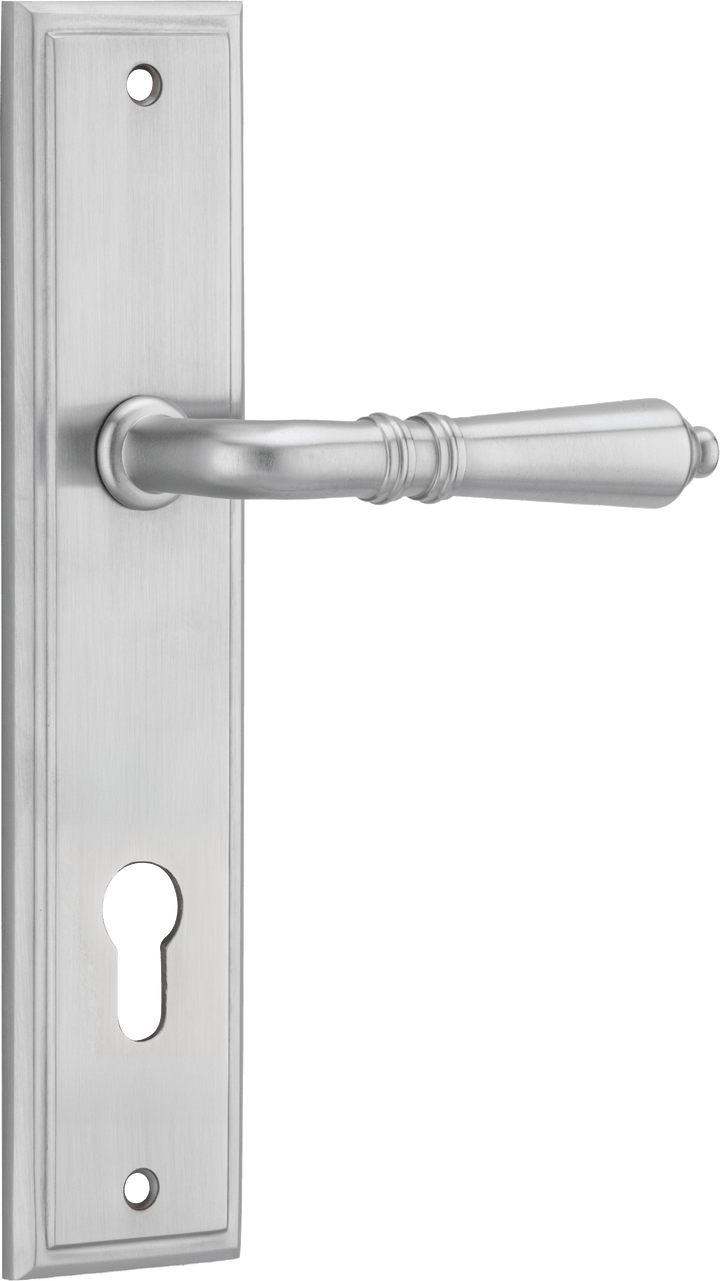 Sarlat Lever - Stepped Backplate Brushed Chrome