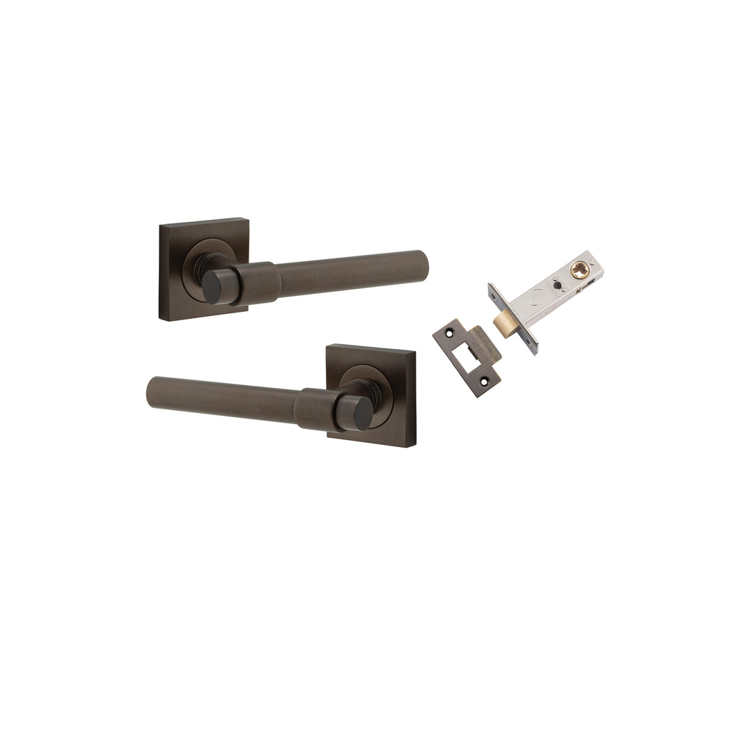 Helsinki Lever - Square Rose Passage Kit Signature Brass
