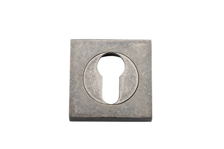 Euro Escutcheons -  Square Distressed Nickel