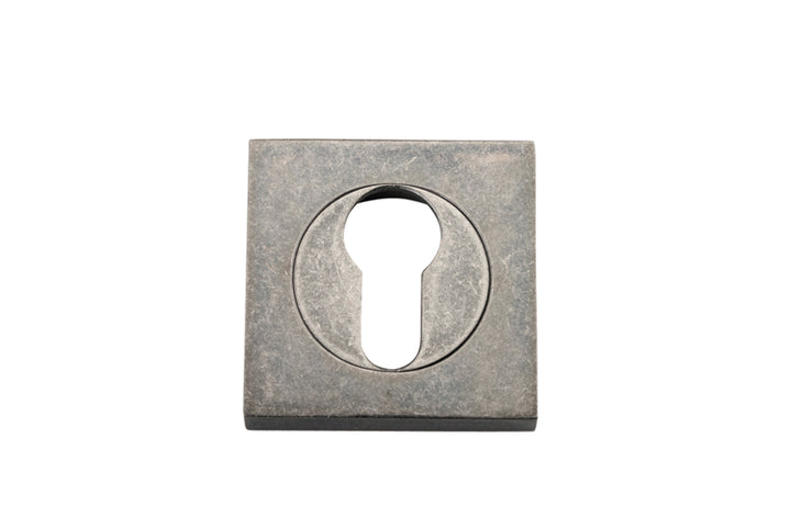 Euro Escutcheons -  Square Distressed Nickel