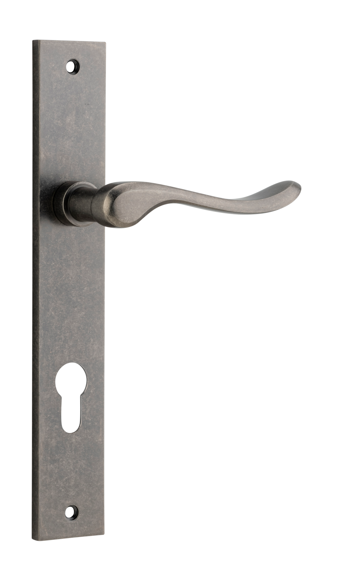 Stirling Lever - Rectangular Backplate Distressed Nickel