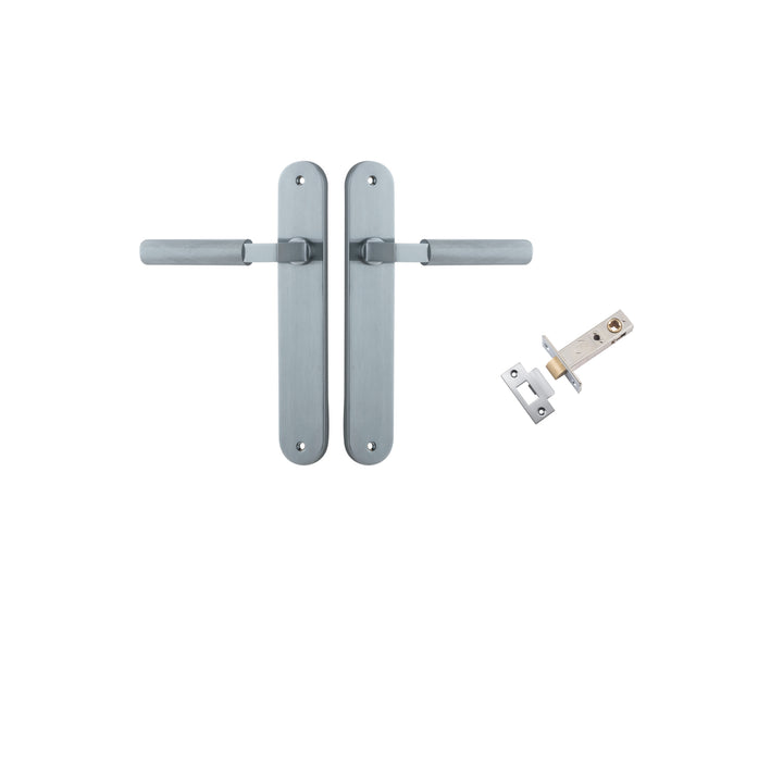 Brunswick Lever - Oval Backplate Passage Kit Brushed Chrome