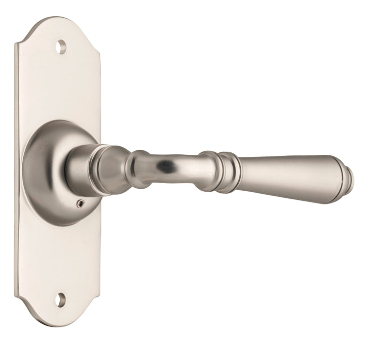 Door Lever Reims Latch Pair Satin Nickel H110xW43xP65mm