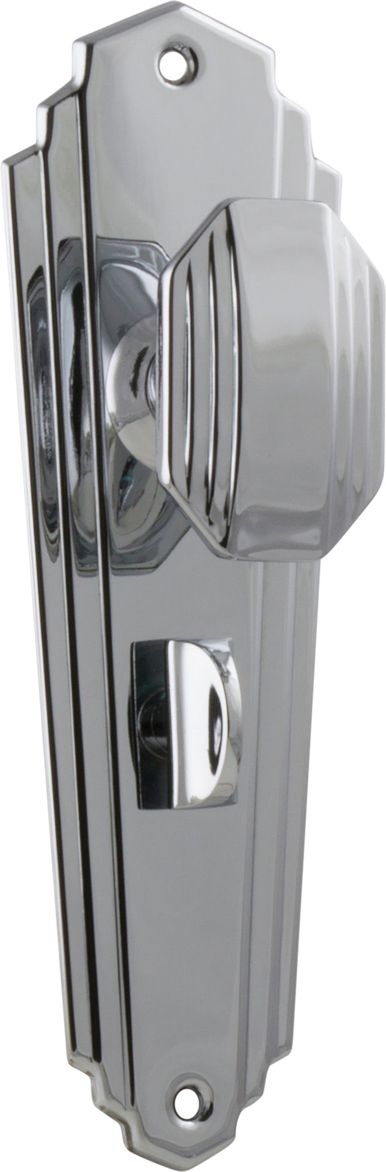Door Knob Elwood Art Deco Privacy Pair Chrome Plated H203xW63xP47mm
