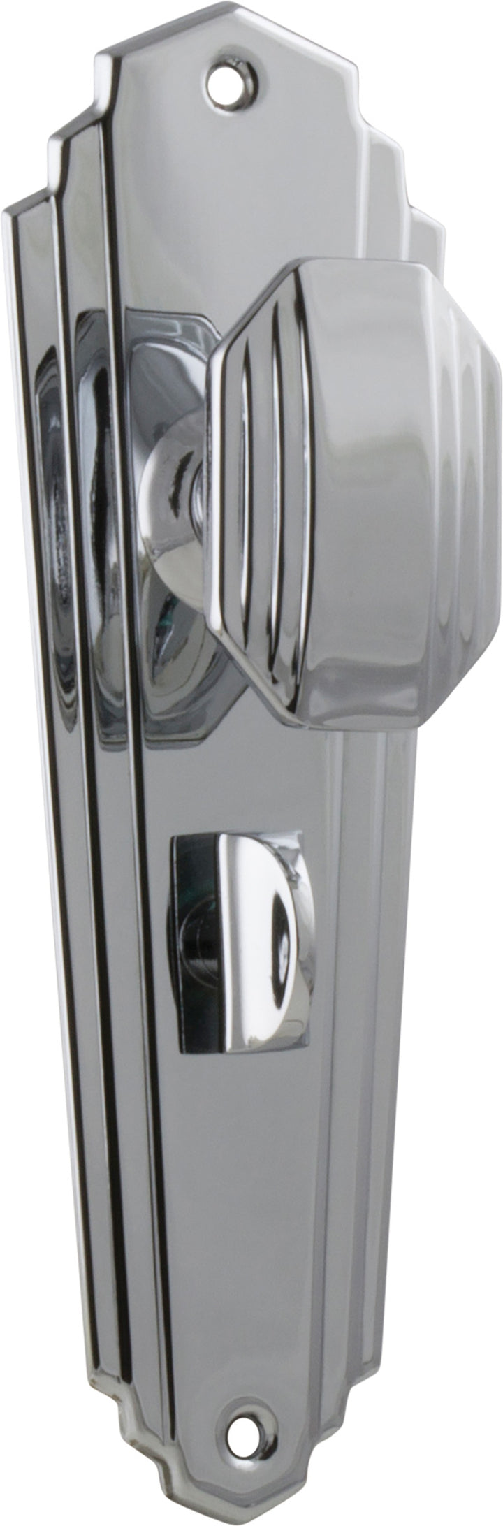 Door Knob Elwood Art Deco Privacy Pair Chrome Plated H203xW63xP47mm