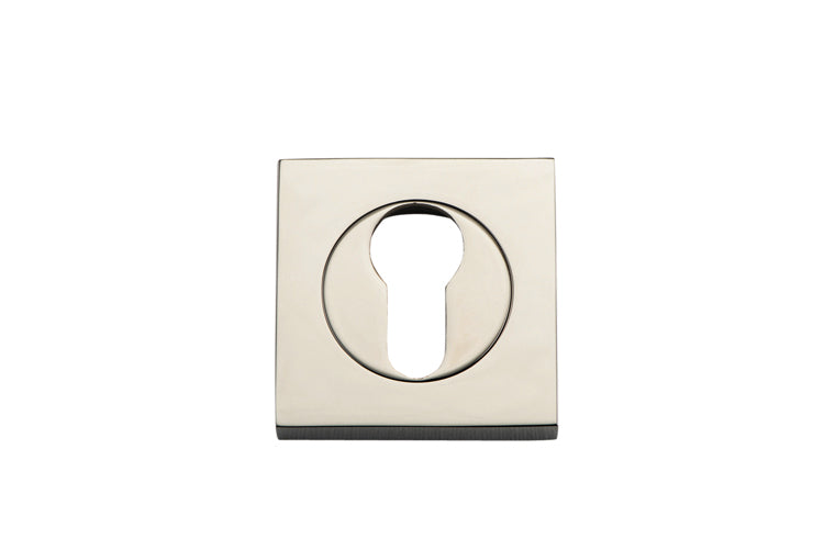 Euro Escutcheons -  Square Polished Nickel