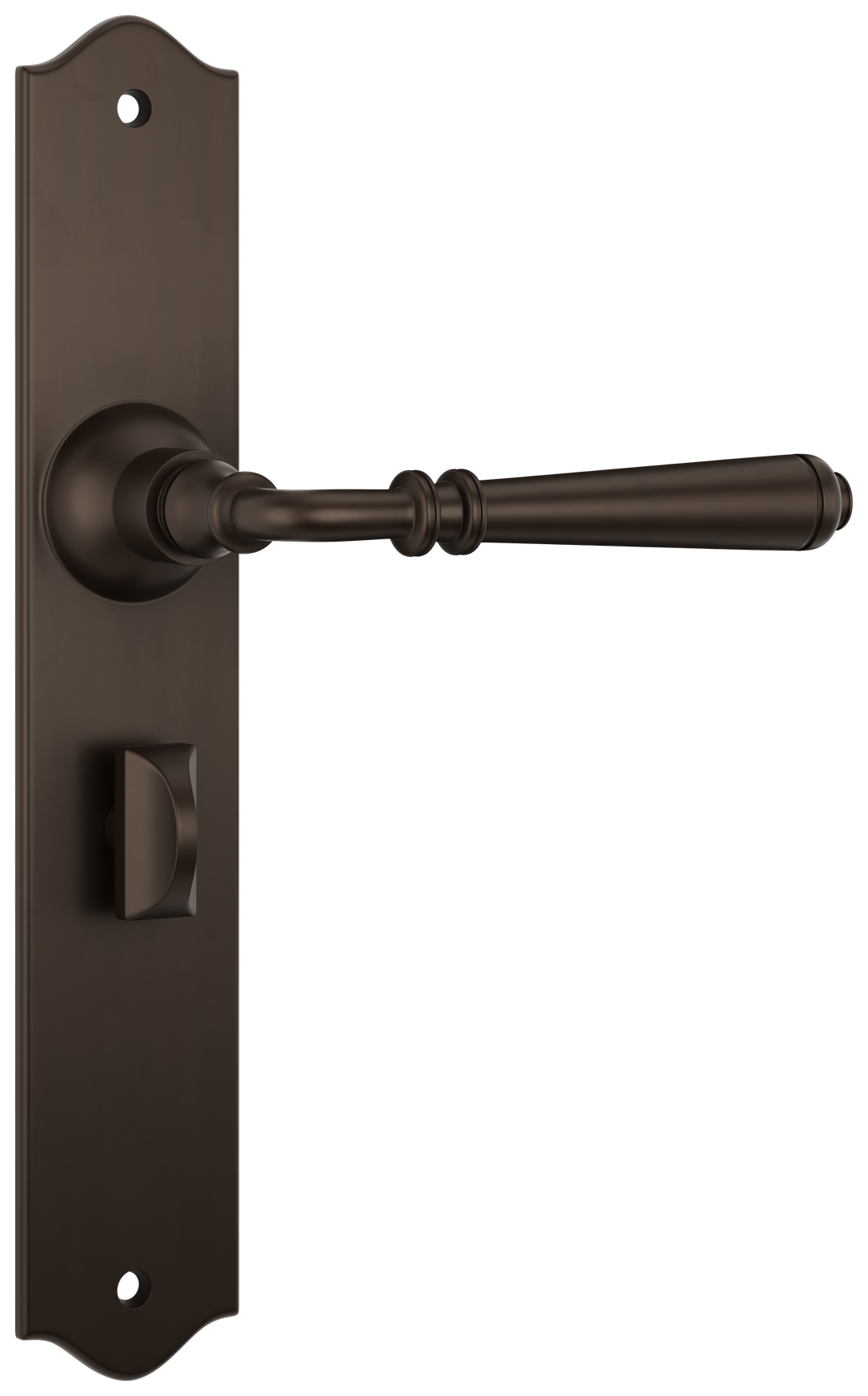 Door Lever Reims Privacy Pair Antique Brass H240xW43xP70mm with privacy adaptor