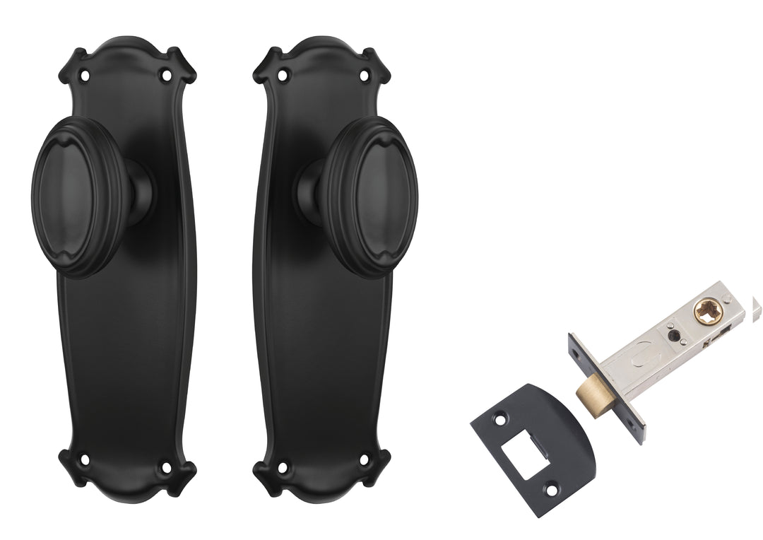 Door Knob Bungalow Matt Black Passage Set