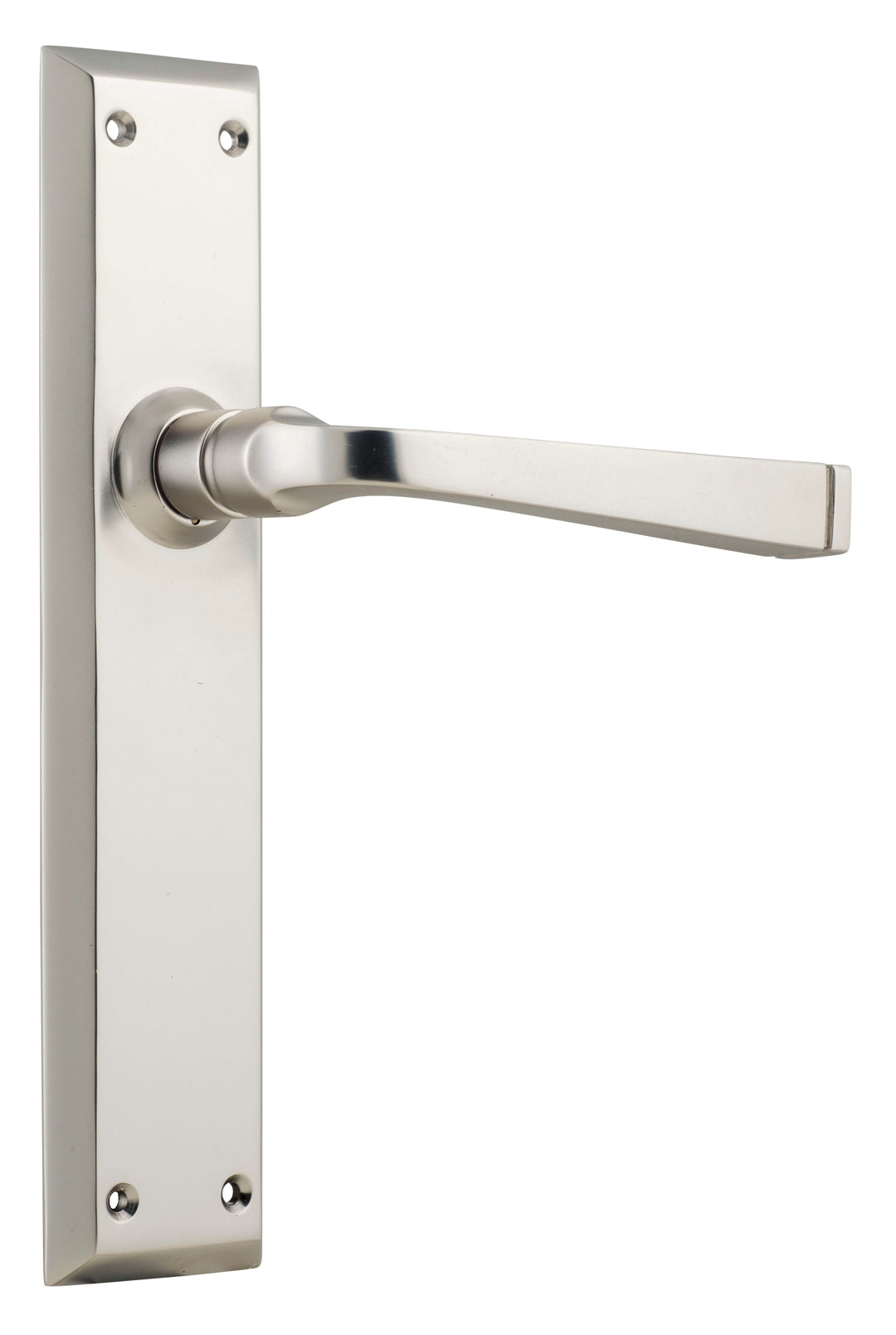 Door Lever Menton Latch Pair Satin Nickel H225xW50xP75mm