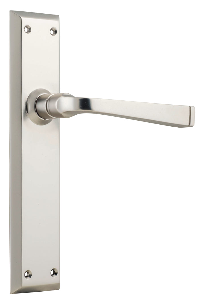 Door Lever Menton Latch Pair Satin Nickel H225xW50xP75mm
