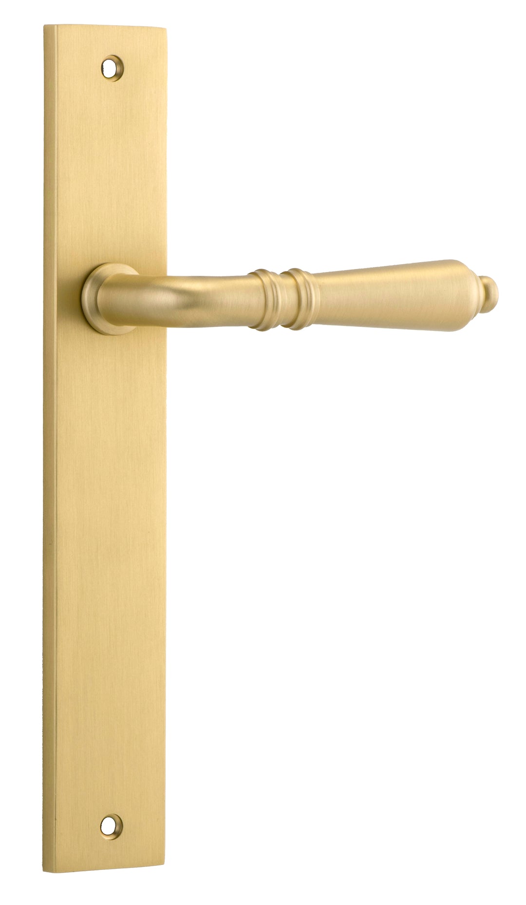 Sarlat Lever - Rectangular Backplate Brushed Gold PVD