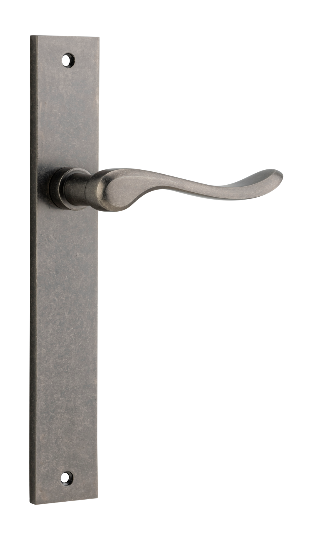 Stirling Lever - Rectangular Backplate Distressed Nickel