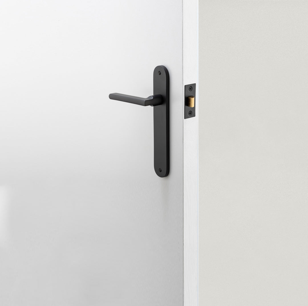 Baltimore Lever - Oval Backplate Passage Kit Matt Black