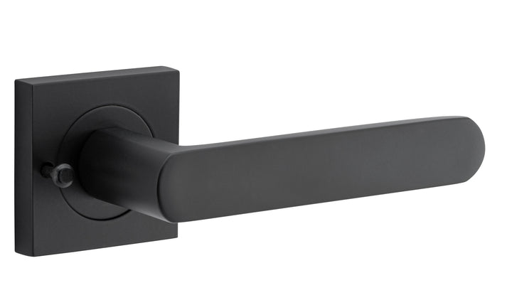 Osaka Lever - Square Rose (Inbuilt Privacy) Matt Black
