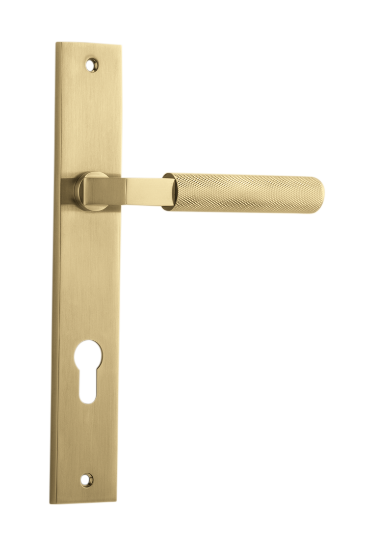 Brunswick Lever - Rectangular Backplate Brushed Gold PVD