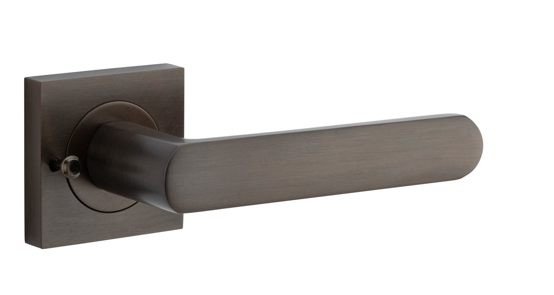 Osaka Lever - Square Rose (Inbuilt Privacy) Signature Brass