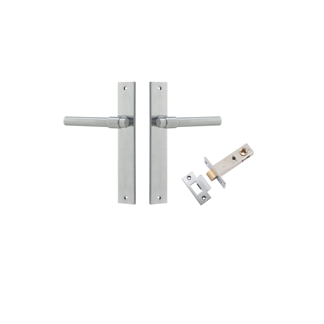 Helsinki Lever - Rectangular Backplate Passage Kit Brushed Chrome