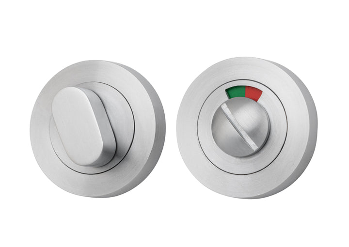 Privacy Turn With Indicator - Round Brushed Chrome