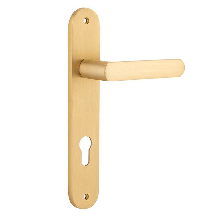 Osaka Lever - Oval Backplate Brushed Brass