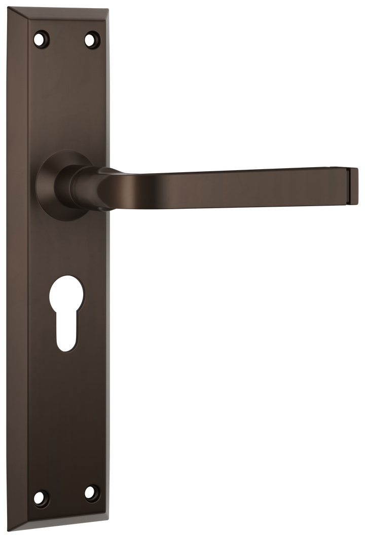 Door Lever Menton Euro Pair Antique Brass H225xW50xP75mm