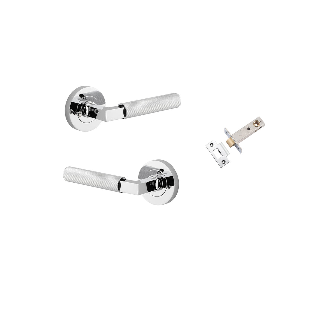 Brunswick Lever - Round Rose Privacy Kit (Inbuilt Privacy) Polished Chrome