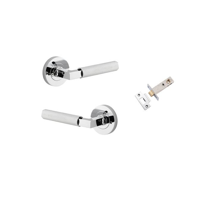 Brunswick Lever - Round Rose Privacy Kit (Inbuilt Privacy) Polished Chrome