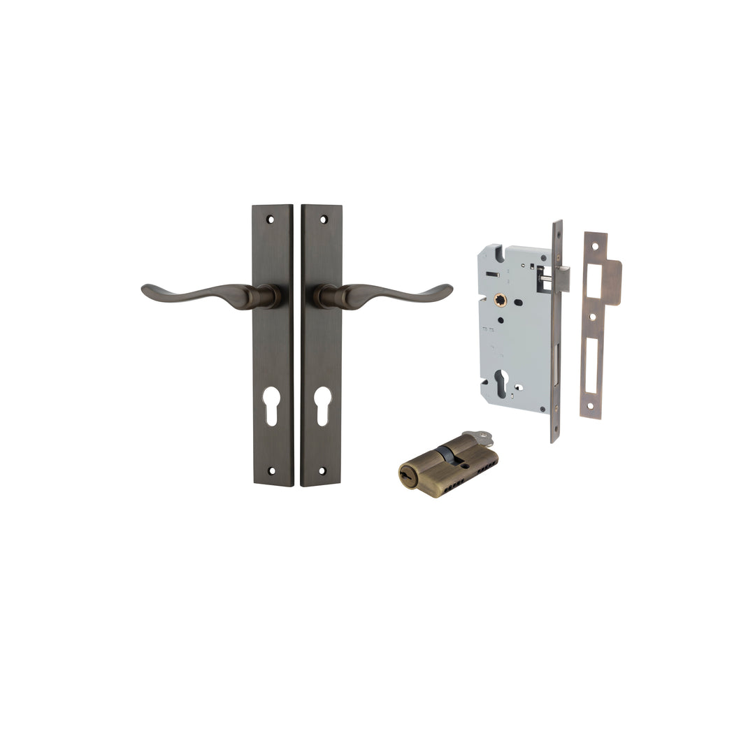 Stirling Lever - Rectangular Backplate Entrance Kit with High Security Lock Signature Brass
