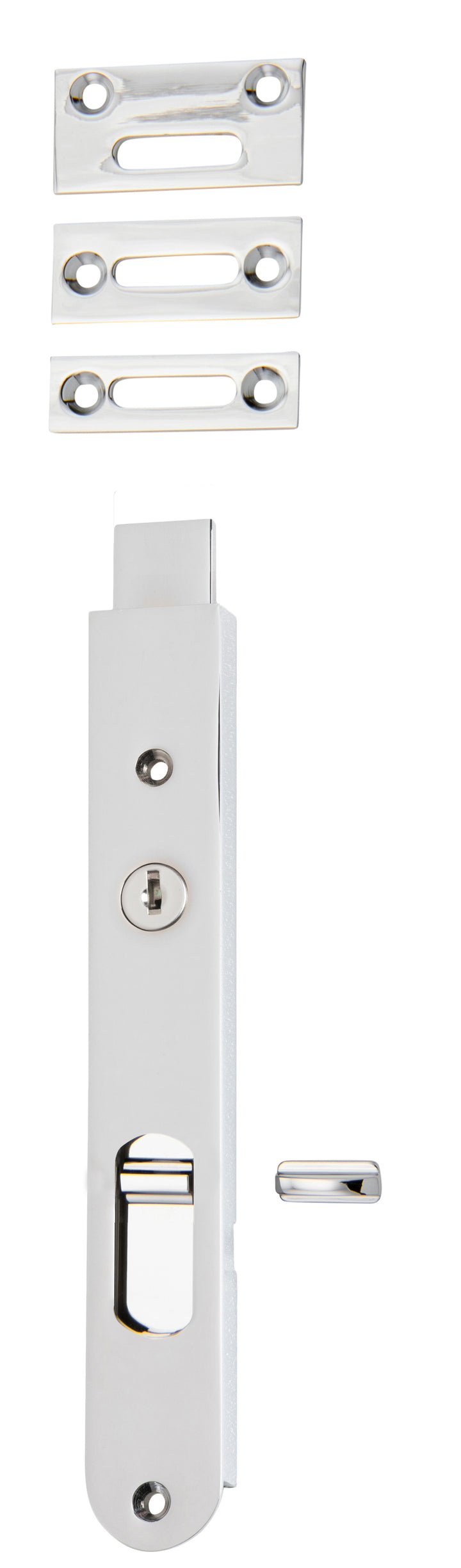 Locking Flush Bolt - 200mm Polished Chrome