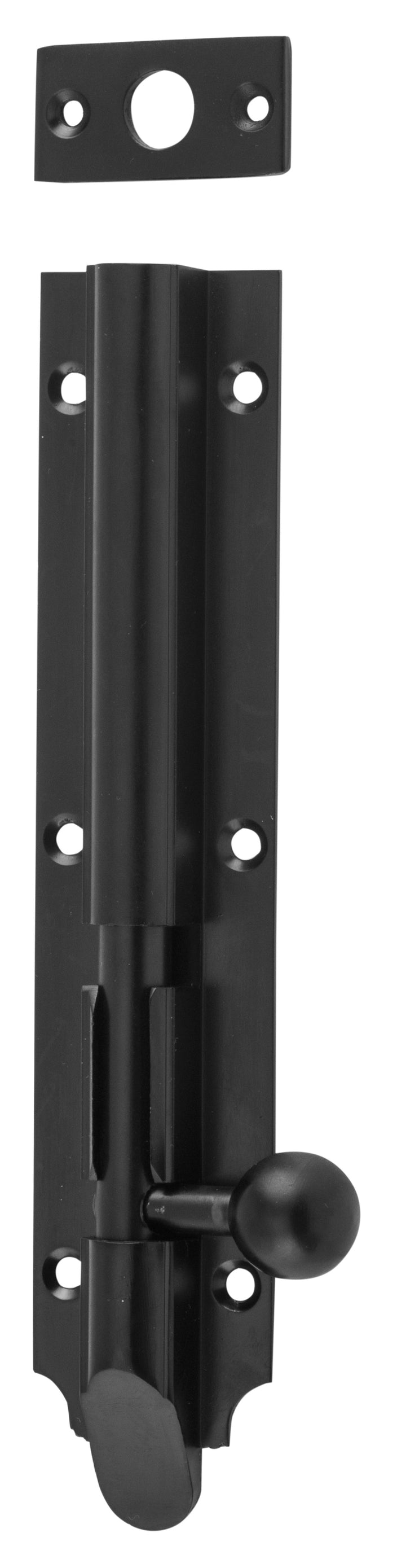 Barrel Bolt Victorian Long Throw Matt Black L150xW32mm Throw 30mm