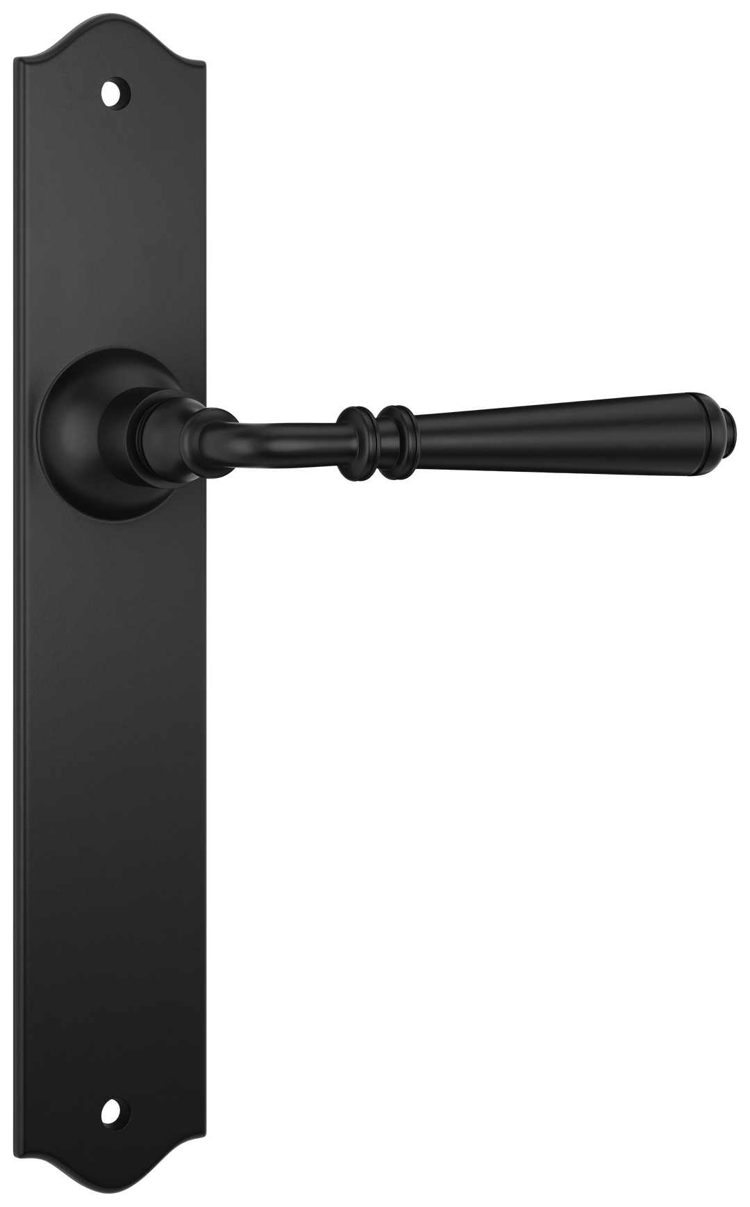 Door Lever Reims Latch Pair Matt Black H240xW43xP70mm