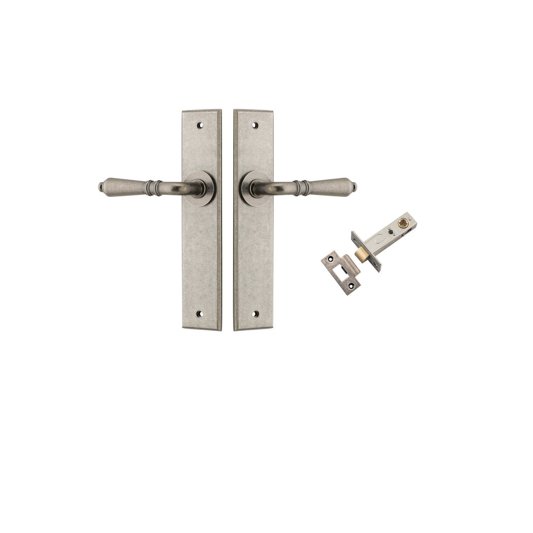 Sarlat Lever - Chamfered Backplate Passage Kit Distressed Nickel