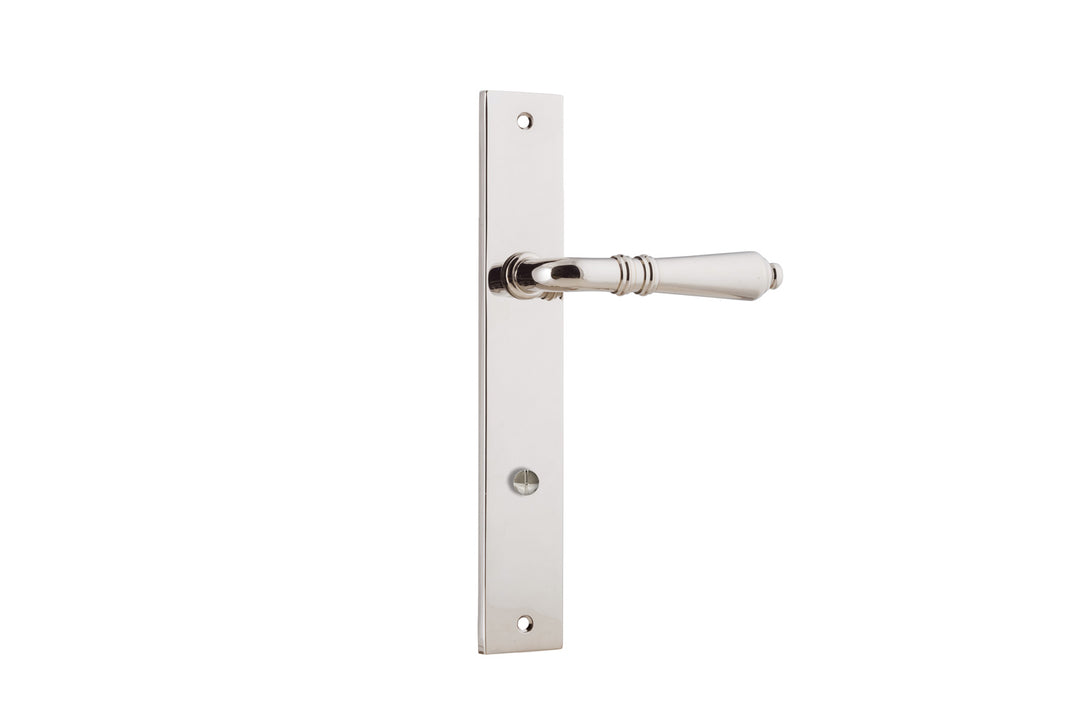 Sarlat Lever - Rectangular Backplate Polished Nickel