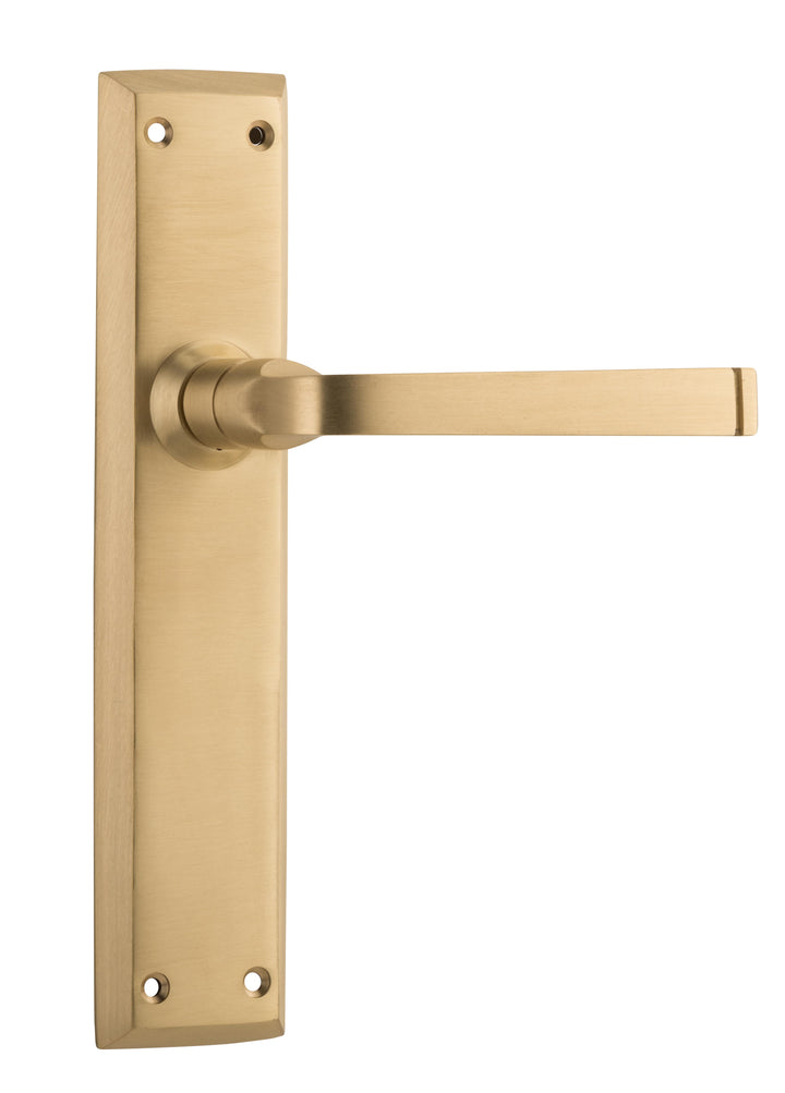 Door Lever Menton Latch Pair Satin Brass H225xW50xP75mm